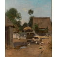thumbnail image 2 of Eugen Jettel 20x24 Black Ornate Framed Double Matted Museum Art Print Titled: Farm in the Brittany (1897), 2 of 5