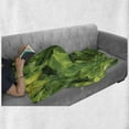 thumbnail image 5 of Philodendron Soft Flannel Fleece Throw Blanket, Photo of Fresh Green Monstera Tropic Nature Botany, Cozy Plush for Indoor and Outdoor Use, 70" x 90", Yellow Olive Green, by Ambesonne, 5 of 5
