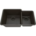 thumbnail image 2 of 32" x 19" Quartz Kitchen Sink, 60/40 Double Bowl Kitchen Sinks, Drop in sink, Undermount Sink, Galaxy Mocha Kitchen Sink, Double Sink Kitchen, Grids,Strainer and Flange, Lexicon Platinum LP-6040-M, 2 of 10