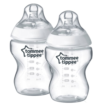 Tommee Tippee Closer to Nature Baby Bottle | Breast-Like Nipple with Anti-Colic Valve, BPA-free – 9-ounce, 2 Count