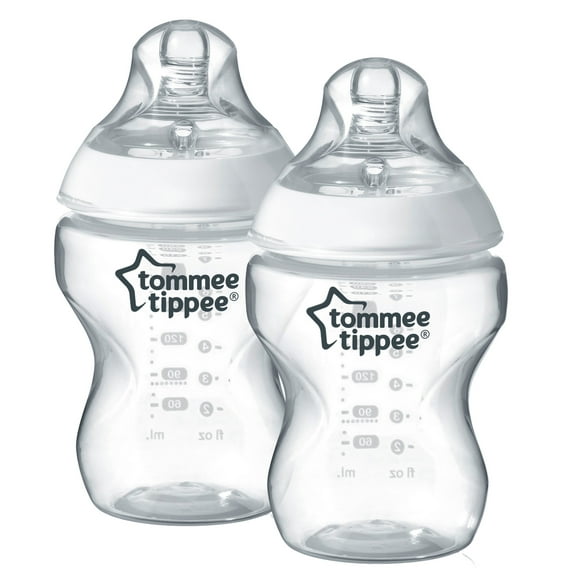 Tommee Tippee Closer to Nature Baby Bottle | Breast-Like Nipple with Anti-Colic Valve, BPA-free – 9-ounce, 2 Count