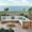 Beige, variant on Frankie Outdoor 7 Seater Acacia Wood Sectional Sofa Set, Teak and Beige