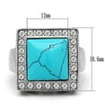 thumbnail image 2 of Luxe Jewelry Designs Men's Stainless Steel Ring with Sea Blue Synthetic Turquoise and Clear Stones -, 2 of 4