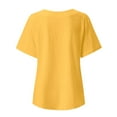 thumbnail image 3 of Gibobby Playera de Verano para Mujer Nueva camiseta algodón informal con estampado Retro literario y artístico elegante para mujer(Amarillo,M), 3 of 4