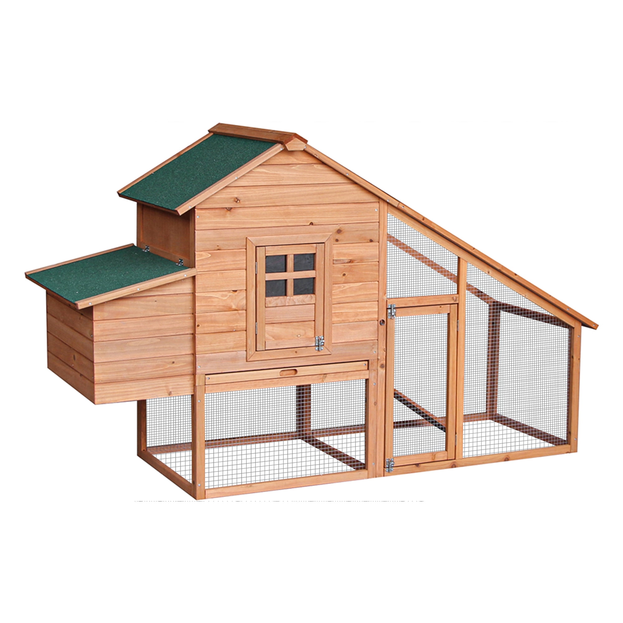 Pefilos 74" Large Wood Rabbit Hutch, Outdoor Hen House Bunny Cage with Ventilation Door, Pet Poultry Coop with Egg Box, Orange Pefilos 74" Large Wood Rabbit Hutch, Outdoor Hen House Bunny Cage with Ventilation Door, Pet Poultry Coop with Egg Box, Orange