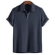 thumbnail image 1 of Playera Elvqul para Hombre Playa Manga Corta Algodón Gris Gym con Solapa de Color Sólido, 1 of 7
