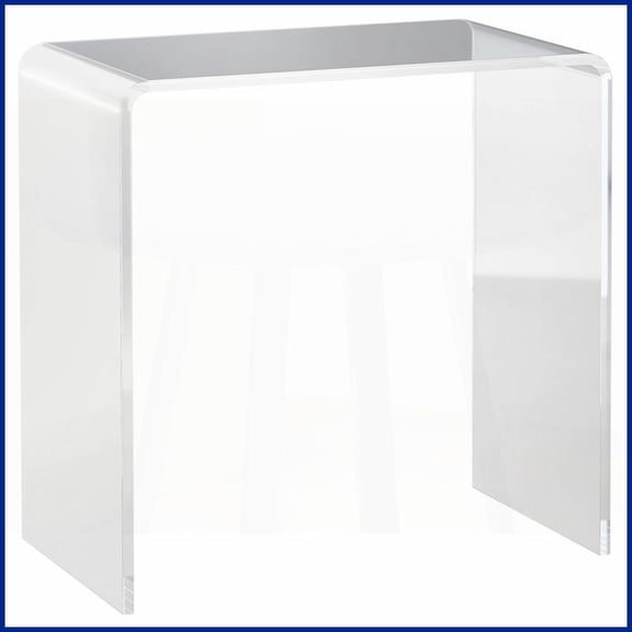 21" Rectangle Clear Acrylic Waterfall Coffee Table - 15mm Thick Durable, Space-Brightening for Living Room