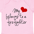 thumbnail image 4 of Inktastic My Heart Belongs Firefighter Girls Baby Bodysuit, 4 of 5