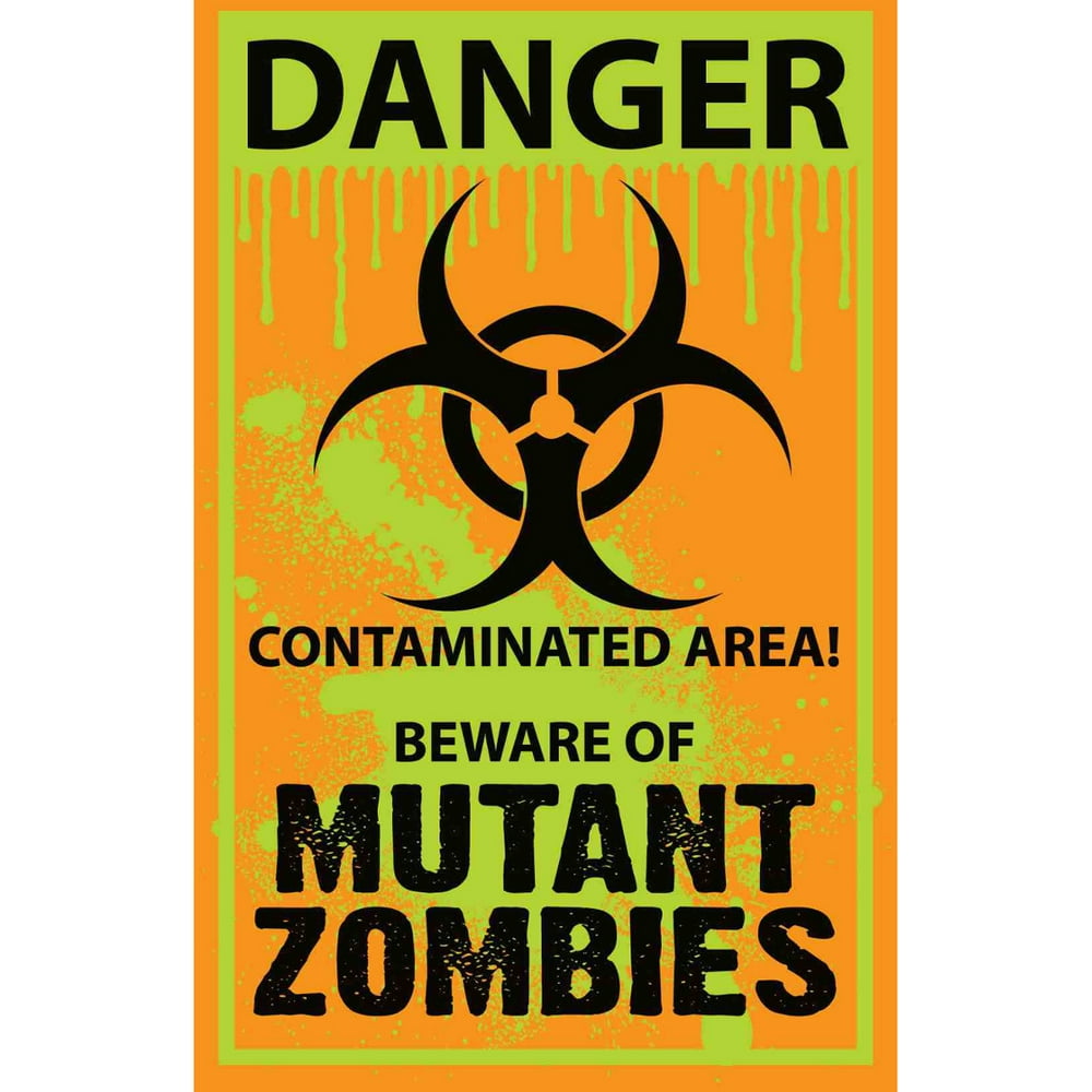 Forum Novelties Mutant Zombie Biohazard Contaminated Area Warning Sign 