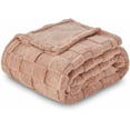 thumbnail image 3 of Super Soft King Blanket Taupe Premium Silky Flannel Fleece 3D Checkered Lightweight Bed Blanket All Season Use (Taupe Checkered, King(90"x110")), 3 of 5