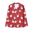 thumbnail image 3 of Enjoytime Womens Pajama Sets Christmas Cute Printed Long Sleeve Button Down Blouses and Pants 2 Piece Outfits Casual Loose Loungewear, 3 of 4