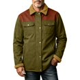 thumbnail image 4 of USNSM Men's Sherpa Fleece Cotton Jacket, Cargo Jacket, Long Sleeved Lapel Winter Warm Coat with Multiple Pockets Green S, 4 of 6