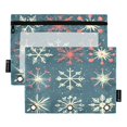 thumbnail image 2 of Ckdifva Cute Christmas Snowflakes Pencil Pouch 3 Ring Zipper Pencil Case Binder Pockets Clear Top Cosmetic Bag 2 Pack, 2 of 6