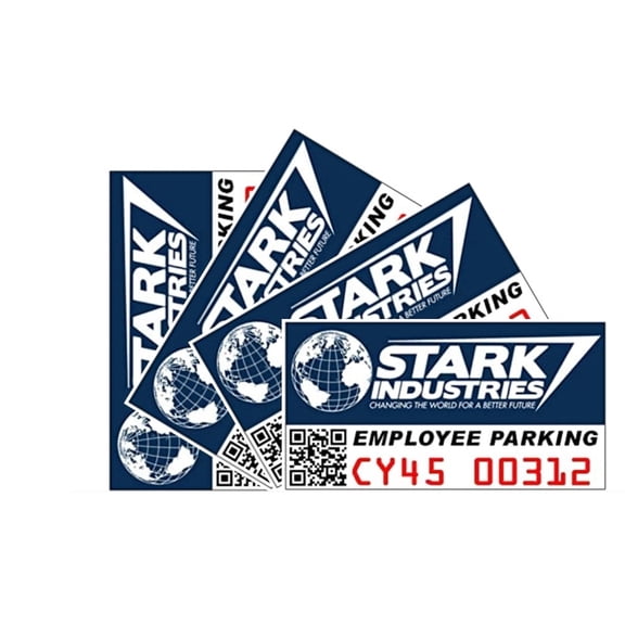 Stark Industries Parking Stickers, Set of 4