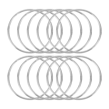 Uxcell 12 Pcs Dream Catcher Rings,Metal Crafts Hoops Floral Hoop 2.4 Inch Macrame Hoops Rings for DIY Crafts Wreath Making Supplies Plant Hangers,Silver