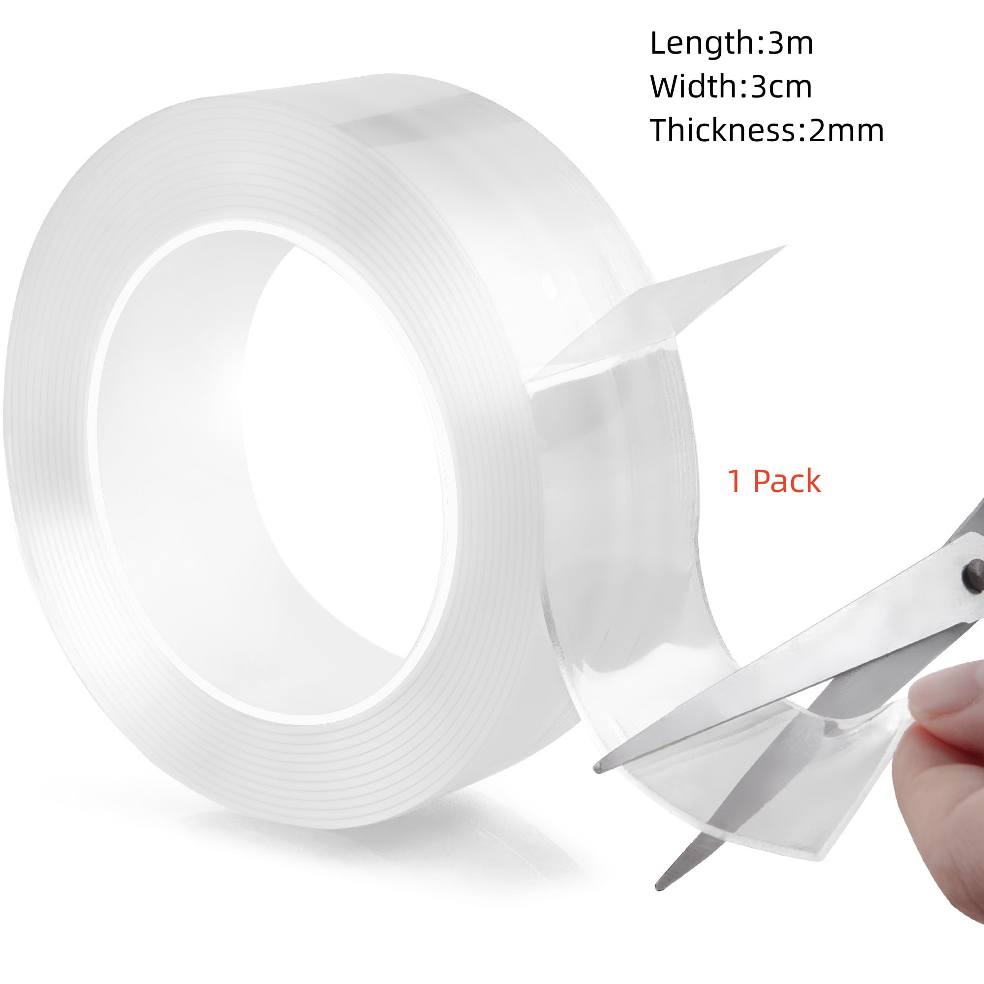 Double Sided Clear Mounting Tape 1.2" Wide, 9.8' Long Acrylic Gel Tape