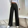 thumbnail image 2 of OSOLU Wide Leg High Waisted Pants For Women Casual Solid Color Straight Leg Trousers With No Pockets Everyday Comfort Versatile Bottoms, 2 of 5