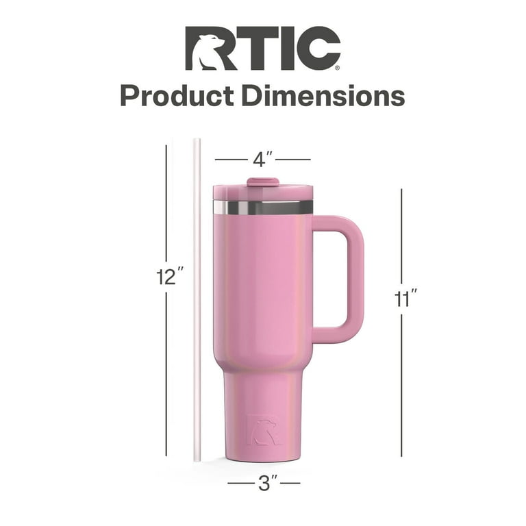 RTIC 40 oz Ceramic Lined Road Trip Tumbler, Leak-Resistant Straw