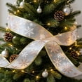 thumbnail image 2 of Glitter Wired Sheer Christmas Ribbon - 1.5In 10Yd Snowflake Design for Floral, Craft, Christmas Tree Decorations, Wreaths, Gift Wrapping, 2 of 6