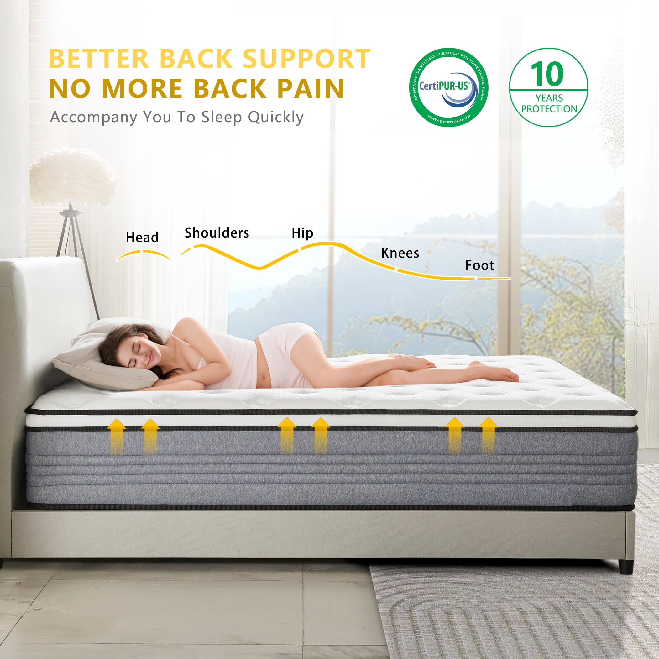 Giovanly 12 inch Queen Hybrid Mattress in a Box, Memory Foam and Individually Wrapped Pocket Coils, Medium Firm, Motion Isolation & Edge Support, Breathable Cooling Gel, CertiPUR-US Certified