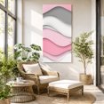 thumbnail image 6 of Canvas Wall Art, Pink Gray Ombre Framed Canvas Prints for Hallway Bedroom, Geometric Modern Abstract Moire Art Oversized Gallery Wrapped Wall Decor for Home Office, Gifts, 24"x48" Ship Next Day, 6 of 9
