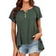 thumbnail image 2 of Top con botones para mujer fácil de combinar Camisa de manga corta para mujer Mangas cortas sueltas Cuello redondo simple Poliéster elegante para vacaciones para cita nocturna ANGGREK Otros, 2 of 6