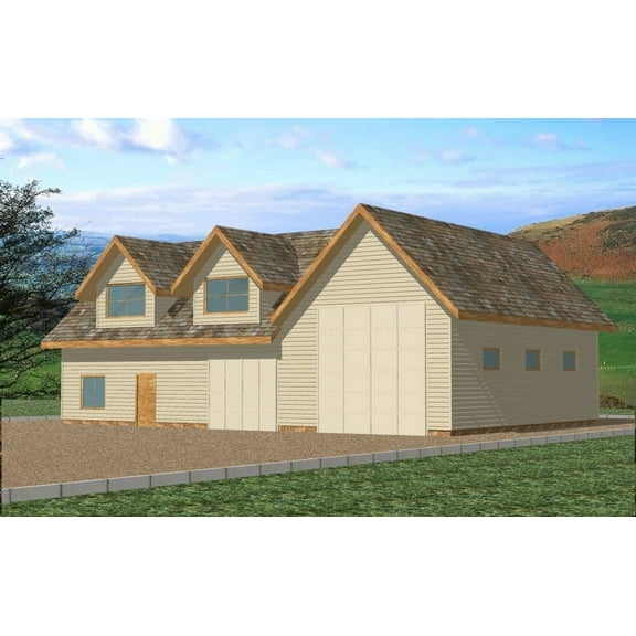 001-3120: Garage 0 Bed, 3 Bath Luxury Home Plan, 896 Sq Ft: Full Blueprints with License to Build by Home Plan Marketplace - Lesuto