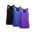 thumbnail image 5 of Weardear 3 Pack Racerback Tank Tops for Women Moisture Wicking Athletic Shirts with Banded Bottom Loose Tummy Flattering Running Tops, 5 of 6