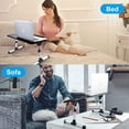 thumbnail image 7 of Adjustable Laptop Desk Table for Bed, Foldable Computer Stand Large Size Tiltable Notebook Tray with Cooling Fan for Sofa Couch Floor (Walnut), 7 of 7
