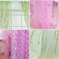 thumbnail image 2 of Leaves Print Sheer Curtain Tulle Voile Panel Drape Room Window Drapes Sheer Scarf Valances Curtain,1pc,Size 39.37*78.7inch,Green Color, 2 of 4