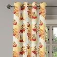 thumbnail image 2 of Ambesonne Rowan Grommet Curtain, Romantic Fall Season Tile, 50" x 108", Orange Red Peach, 2 of 6