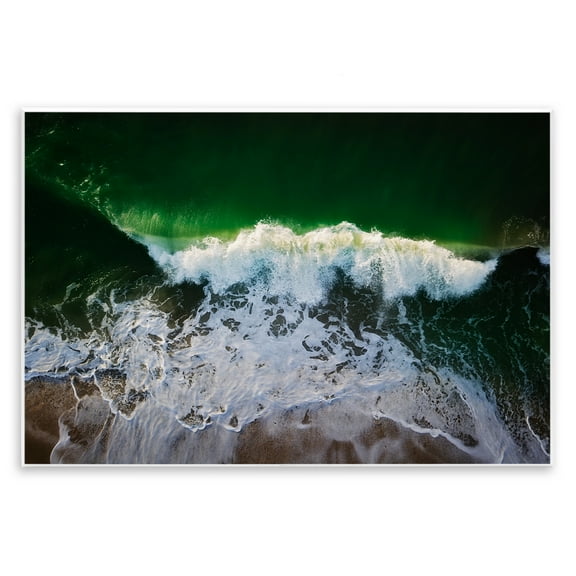Stupell Industries Deep Green Wave Splash Nautical & Beach Photography Unframed Art Print Wall Art, 15 x 10