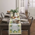 thumbnail image 4 of Table Runner Dresser Scarves 36 Inch Long, Yellow Lemon and Green Leaves Linen Dining Table Runners Watercolor Fruit Sketch on White Tabletop Scarf for Wedding Holiday Party Kitchen, 4 of 7