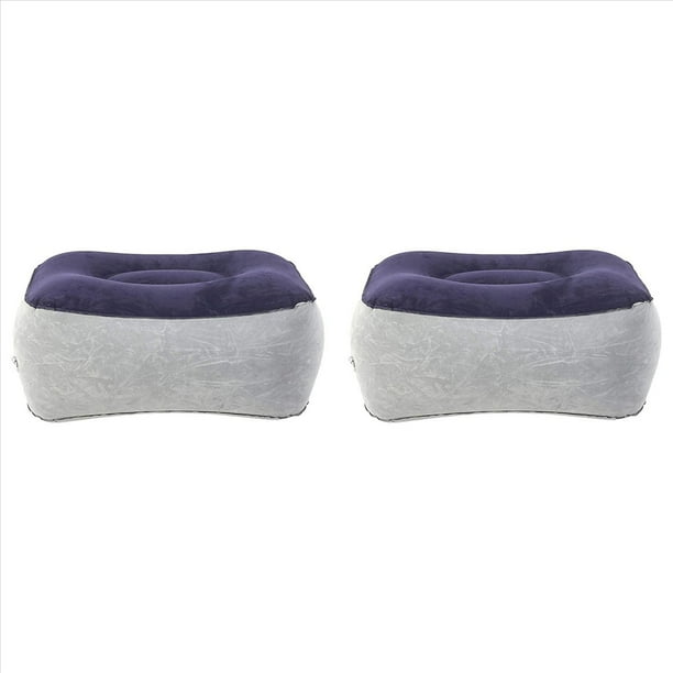 2X Almohada Inflable de PVC para Pies, Almohada de Viaje con Flocado, Almohadilla de Relajación, Almohadilla de Masaje de Pies para Exteriores