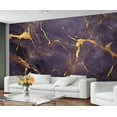 thumbnail image 2 of Modern Purple Gold Marble Wallpaper, Abstract Golden Cracks Wall Mural Poster Removable Mural Large 3D Wallpaper Home Decor For Bedroom Living Room 197"W x 118"H (Not Peel and Stick), 2 of 6