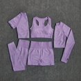 thumbnail image 1 of 2/3/5 Uds. Conjunto de Yoga sin costuras para mujer, ropa deportiva de entrenamiento, ropa de gimnasio, Top corto de manga larga, mallas de cintura alta, trajes deportivos Tan Jianjun  unisex, 1 of 2