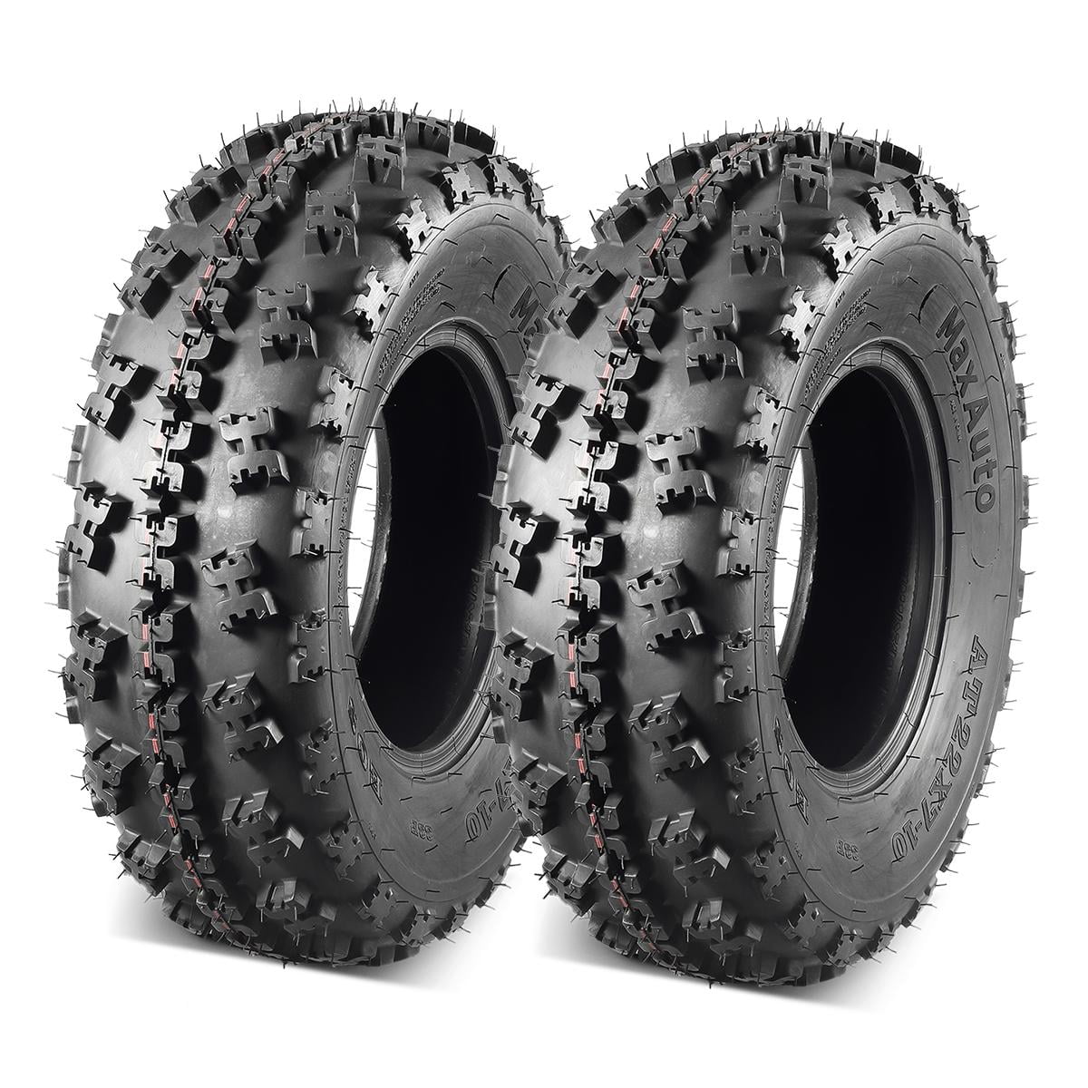 Set of 2 MaxAuto ATV Tires 22x710 22x7x10 Front Tubeless Mud Sand Snow
