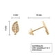 thumbnail image 3 of Aretes de oro 14k GIALLO Broquel Hojitas de oro amarillo brillante con circonias, 3 of 3