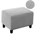 thumbnail image 1 of Sexy Dance Slipcover Stretch Protector Soft Universial Multi Colors Footrest Cover Waterproof Polyester Rectangle Larger Size Folding Light Gray Checked Hairpin Stool Cover L Code Large Number, 1 of 2