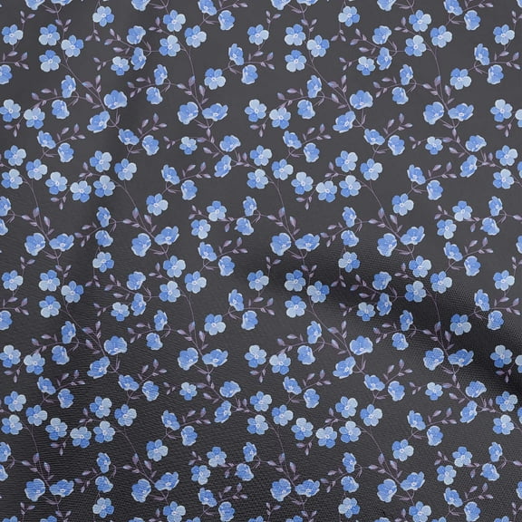 oneOone Polyester Spandex Blue Fabric Floral Sewing Craft Projects Fabric Prints By Yard 56 Inch Wide