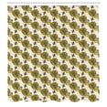 thumbnail image 2 of Ambesonne Queen Bee Shower Curtain, Honey Jars and Sunflowers, 69"Wx70"L, Mustard Taupe, 2 of 4
