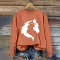 thumbnail image 2 of frariair Women's Round Neck Long Sleeved Horse And Figure Printed Hoodie Without A Hat Zip Ladies Sweaters, 2 of 3