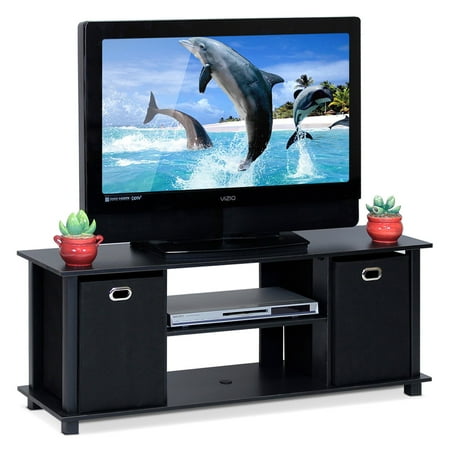 Furinno Econ Entertainment Center with Storage Bins, Multiple Colors