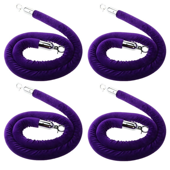4pcs .5m Velvet Rope Crowd Control Stanchion Post Queue Line Barrier