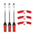 thumbnail image 2 of DYNWAVECA 3Pcs Tire Spoon Lever Tire Lever Tire Repair Tool Portable Professional Motorcycle Tire Changing Tools Bike Tire Tool Red, 2 of 10
