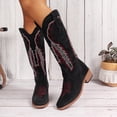 thumbnail image 3 of Cowgirl Cowboy Boots for Women Embroidered Pull on Knee High Boot Chunky Stacked Heel Western Country Shoes, 3 of 7