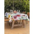 thumbnail image 4 of 60x84 Inch Outdoor Tablecloth with Umbrella Hole Zipper Rectangle Leaf Flower Rectangular Tablecloths Outside Waterproof Plant Floral Garden Leaf Spring Summer Patio Table Cover for Picnic Party, 4 of 8