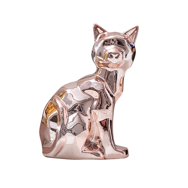 Estatua de gato, figura decorativa, minimalismo creativo, arte simple, adorno artesanal para Oro rosa