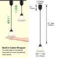 thumbnail image 6 of Kiven Battery Operated Pendant Light with Remote Control, 1 Set Rechargeable Hanging Pendant Light Adjustable Height with Frosted Glass Lampshade for Bedroom Kitchen Home Decor TB3511, 6 of 7