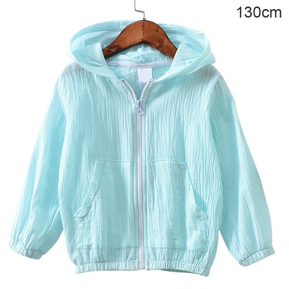 Abrigo para niños Chaqueta con capucha de algodón con protección solar para bebé niña niño, verde, 130 cm kenally AP001415-09